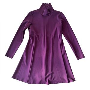 Amanda Uprichard XS Mock Neck Dress Purple Long Sleeve